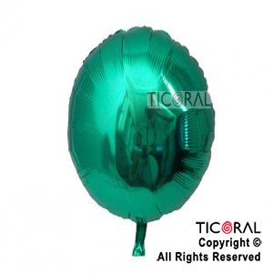 GLOBO MYLAR REDONDO 18 VERDE METALIZADO ENVASADO HS441-2 X 1 (x 5)